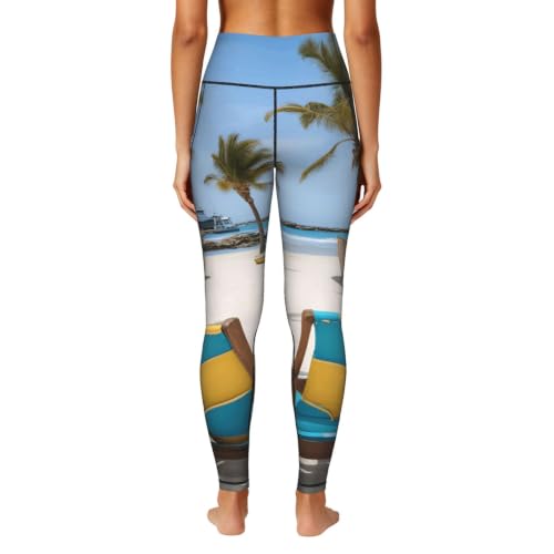 Conjunto de leggings con estampado de palmeras para mujer 4