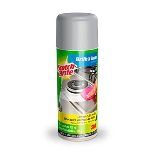 Scotch-Brite, 3M, Limpador Brilha Inox Spray, Praticidade e Brilho para o Seu Inox, 1 Unidade de 170g