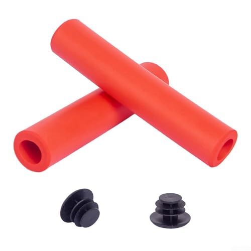 Jotekonoby Empuñaduras de espuma de silicona para manillar de bicicleta de esponja suave con diseño antideslizante, 130 mm de longitud, ajuste de 22,2 mm, paquete de 2, compatible con carretera (rojo)