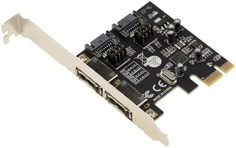 KALEA-INFORMATIQUE PCI Express PCIe 2 Ports SATA 3 6G Controller-Karte - Interne SATA- und/oder Externe eSATA-Anschlüsse mit ASM1061 Chipsatz.