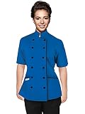 Short Sleeves Tailored Fit Chef Coat Jacket Uniform for Women for Food Service, Caterers, Bakers and
