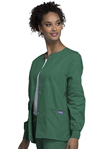 Cherokee Women's Snap Front Warm Up Jacket, Hunter, XX-Large