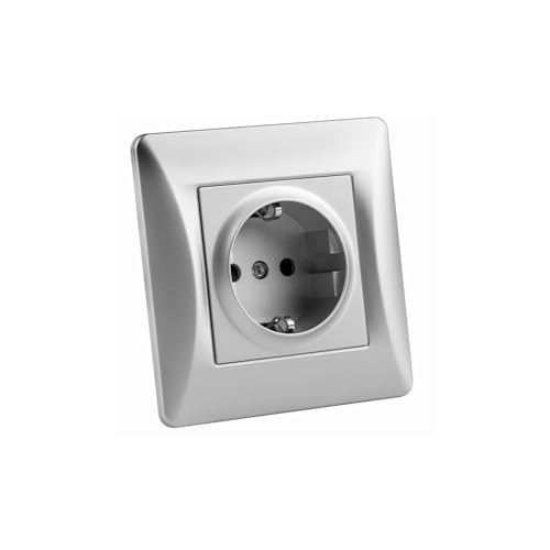 Base Schuko empotrable universal 16A, con instalación sencilla, ideal para uso eléctrico en hogares y oficinas.