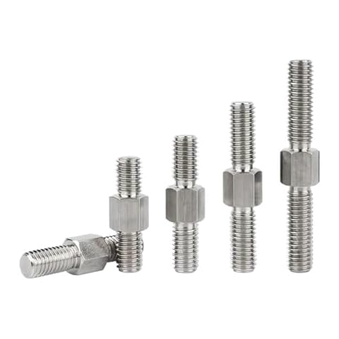QXCIVR Double-Ended Threaded Rod M4 M5 M6 M8 M10 M12 M14 M16 304 Stainless Steel Left and Right Thread Dual Threaded Bar Double End Thread Rod Stud Bolt(80mm,M8-5pcs) Cover