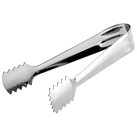 KADAX Zuckerzange, Eiswürfelzange aus Edelstahl, Eiszange mit großen Zacken, Servierzange für Eis, Hochzeit, Bar, Party, Grill, Kaffee, Drink, Küchenzange, robust, silber Cover