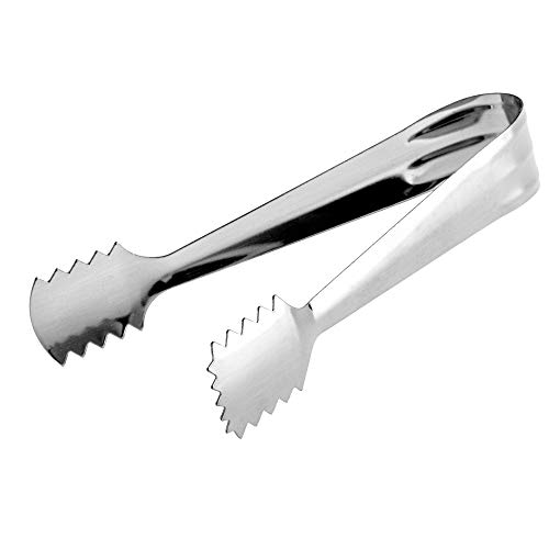 KADAX pinza per cubetti di ghiaccio in acciaio inox, pinza per cubetti di ghiaccio, pinza da portata per uova, bar, feste, barbecue, caffè, drink, pinza da cucina, resistente, colore argento