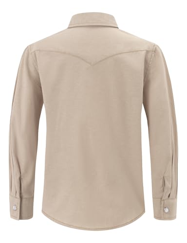 Image of Spring&Gege Boys' Long Sleeve Western Cowboys Pearl Snap Button Down Shirts (5-14 Years)