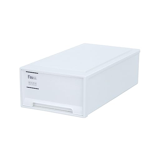 Tenma Durable Storage Case, Made in Japan, Fits Case, For Closets, Anti-Deflection, Convenient to Increase 1 Drawer (Color White), [Size Long] [Width 15.4 x Depth 29.1 x Height 9.1 inches (39 x 74 x