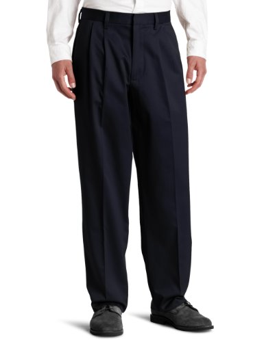 Dockers Men's Relaxed Fit Stretch Signature Khaki Pants - Pleated D4, Navy (Cotton)-Discontinued, 30W x 30L
