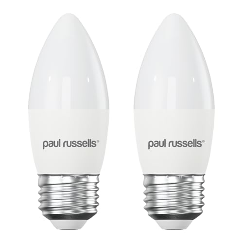 paul russells LED Light Edison Screw E27, 25watt Equivalent Bulb, 2.5W 250LM LED Bulbs, 2700K Bright Warm White Lamps, Classic Frosted C35 ES Candle Energy Saving Light Bulbs, Non-Dimmable, 2 Pack