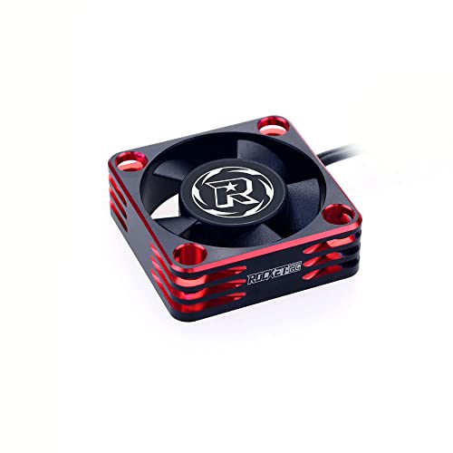 2Psc Rc Motor Cooling Fan 30Mm 28000Rpm 8.4V Aluminum Esc Motor Cooling Fan Heatsink For Rc Car 1/8 1/10 Scale Brushless Motor (Black+Red) (30Mm) #TOP1