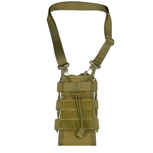 Oxxggkao Bolsas de nailon resistentes al agua, diseño de múltiples bolsillos para camping, accesorios de mochila, bolsa de transporte para botella de agua con correa ajustable para el hombro