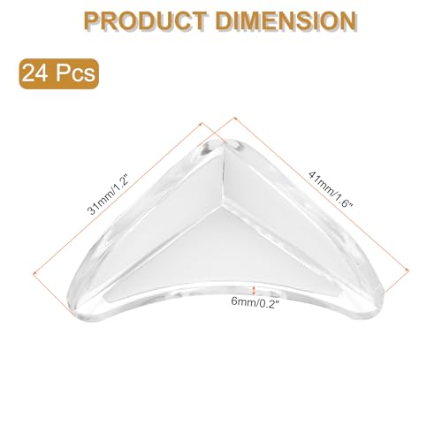 Image of uxcell Corner Protectors, 24 Pcs Table Corner Protectors, Furniture Corner Guard and Edges Safety Bumpers for Table Edges and Sharp Corners (Deer Angle-Shaped, Clear)