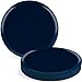 Navy Blue Plastic Dinner Plates With Flat Round Design (10