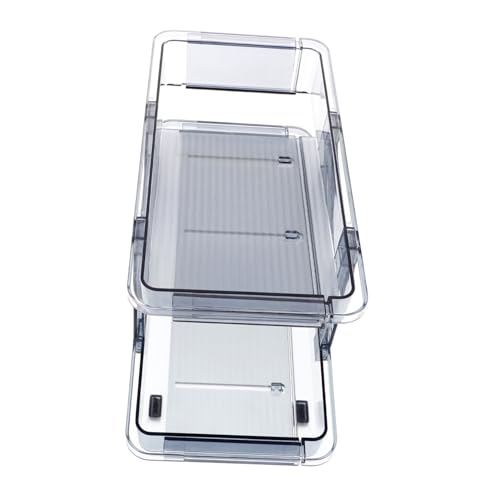 Garneck Soda Can Organizer for Refrigerator Double Tier Stackable Dispenser Automatic Rolling Beverage Holder Transparent Efficient for Drinks and Cans Fridge