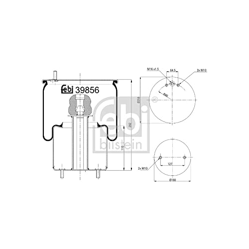 FEBI 39856 BELLOW AIR SUSPENSION Rear LH,Rear RH