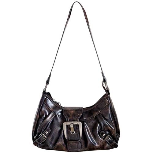 La Mejor Lista de Cuero Cafe disponible en línea. 47 Bolsas de Mano Vintage Mujer Bolso de Hombro Impermeable con Hebilla Y2K Estilo Punk Retro Bolso Hobo Cuero PU Suave Tipo Clutch Elegante y Espacioso para Todas Las Ocaciones...