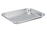 TeamFar Stainless Steel 8''x10''x1'' Toaster Oven Tray, Personal Size Pan, Healthy & Non Toxic, Heavy Duty & Easy Clean, Dishwasher Safe