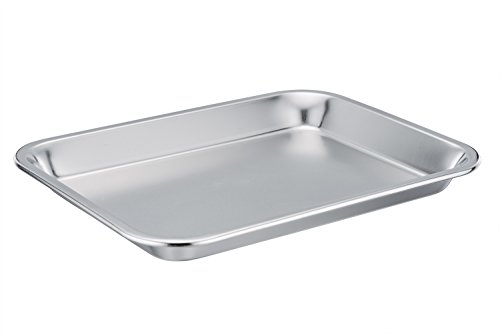 TeamFar Stainless Steel 8''x10''x1'' Toaster Oven Tray, Personal Size Pan, Healthy & Non Toxic, Heavy Duty & Easy Clean, Dishwasher Safe