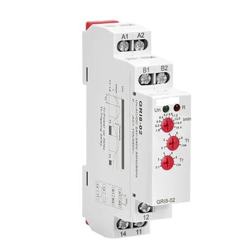 Relais de surveillance de courant GRI8-01 réglable de 1.6 à 16A pour tableau électrique - 3