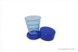 klappbecher mit spiegel nicht spülmaschinengeeignet Klappbecher 200 ml leuchtblau aus Kunststoff DDR-Plastebecher Trinkbecher zusammenklappbar für unterwegs