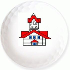 Amazon 時計台 北海道 のイラストを印刷してお届け 無地専用ゴルフボール ３球入 アスキュー イラスト印刷入りボール ゴルフボール