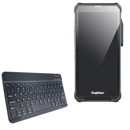 BoxWave Keyboard Compatible with RugGear RG880I - SlimKeys Bluetooth Keyboard, Portable Thin with Chiclet-Style Keys - Jet Black
