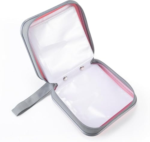 Image of squishy CD Cover Pouch, 40 Capacity Disc Holder for Music Collectors and DJs, Compact DVD Case for Organizing Home Media Collections, Storage Solution for CDs and DVDs (Pink)