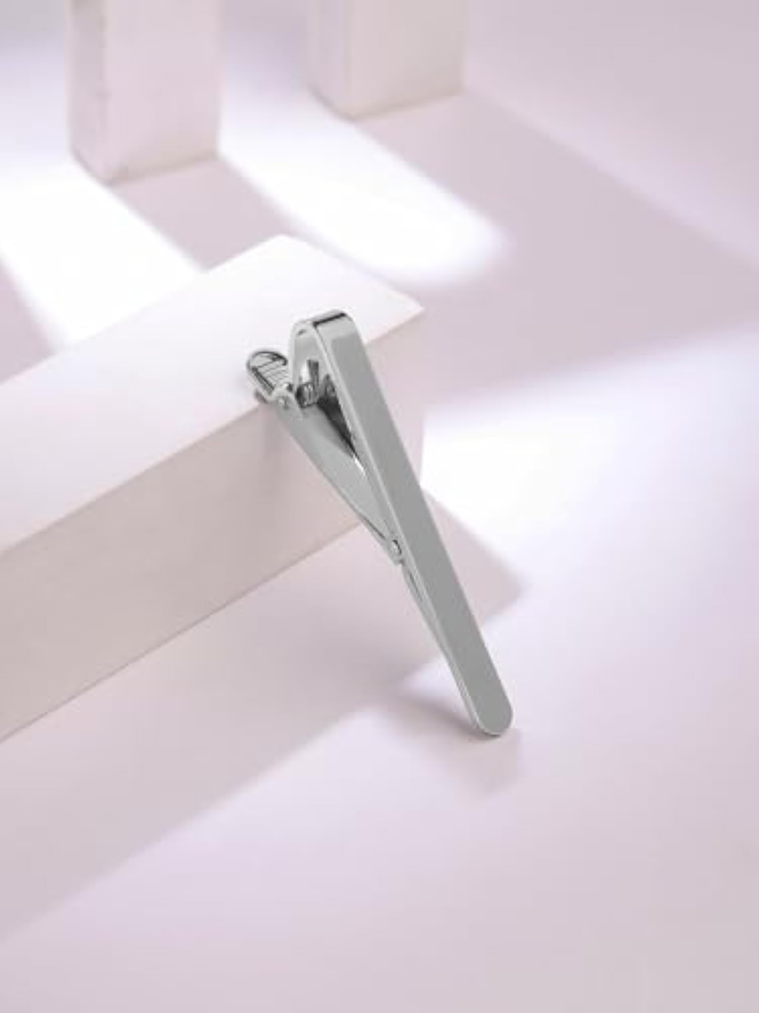 Sleek Matte Silver Rhodium Plated Tie Pin for Men and Boys