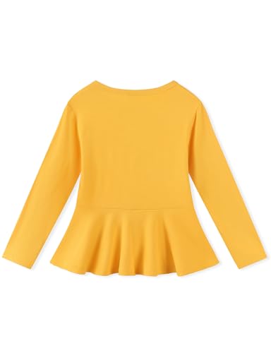 Noomelfish Girls Peplum Tunic Tops Cute Long Sleeve Shirts Blouses (5-12 Years)2
