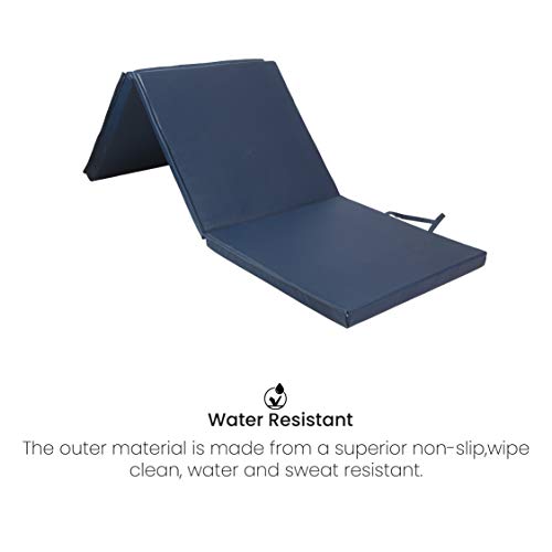 Image of STAG Multi-Purpose Foldable Fitness MAT 180 CM X 60 CM X 40 MM | Use as Tumbling mat, Gymnastics mat, Crash pad | Thick Foam | for Both Men and Women