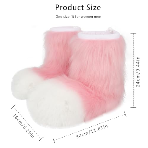 Image of Animal Fuzzy Slippers Bear Cat Wolf Dog Fox Fursuit Feet Paw Claw Shoes Furry Boots Costume Accessories for Adult Kids