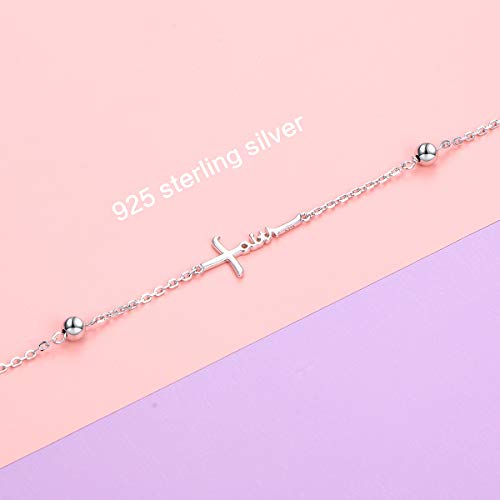 Image of Yearace Anklet for Women S925 Sterling Silver Adjustable Foot Beaded Chain Lotus Flower Claddagh Dragonfly Witches Knot Ankle Bracelet Summer Beach Anklets Jewelry Gift