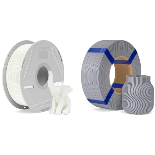PLA Filament Blanc et Gris 1KG ELEGOO pour imprimante 3D pack de 2kg