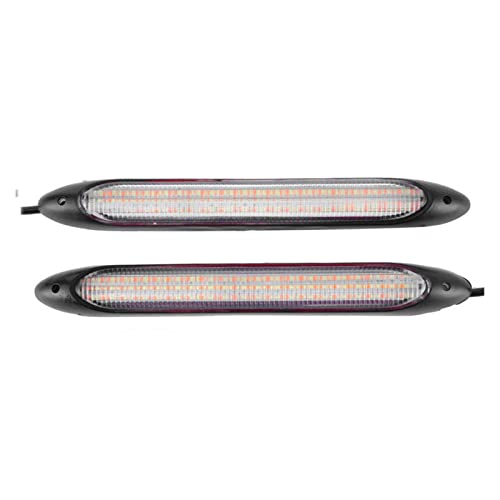 Paire de bande feux diurnes LED étanche blanc jaune pour clignotant auto