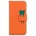 Produktbild Huawei Y6p Handyhülle Kompatible für Huawei Y6p Hülle Case Cover Leder Tasche 3D Gemalt Tier Muster Karikatur Flipcase Schutzhülle Handytasche Skin Ständer Klapphülle Schale Bumper Mädchen Orange