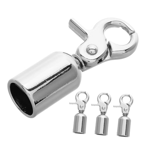 OSALADI Cord End Cap 4 Pack Metal Rope End Snap Hook Lanyard End Hooks for Handbags Luggage and Guardrails