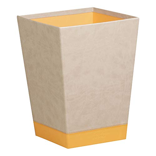 Rhodia - Papelera Simil Piel Beige En Oferta Clairefontaine Rhodiarama – Papelera (Piel Sintética 27 X 27 X 32 Cm Beige