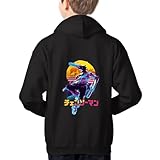 子供 パーカー チェンソーマン 長袖 イトスウェット プルオーバー トップス 子供服 快適 綿100％ バックプリント 無地 フード付き シンプル カットソー 青少年 男の子 女の子 春秋冬 XS