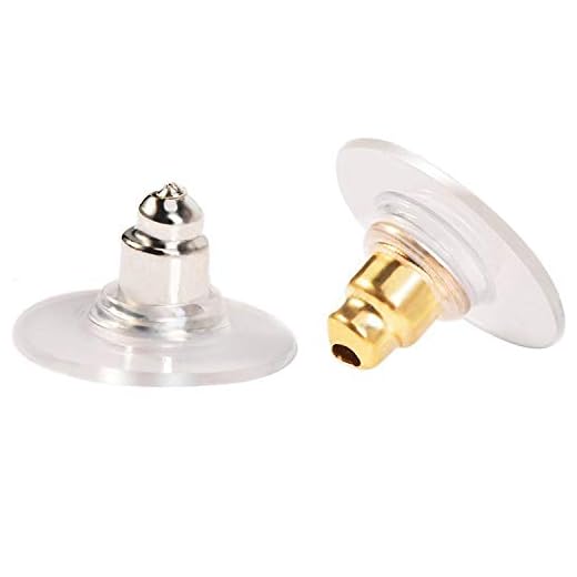 200 Pieces Bullet Clutch Earring Backs for Studs with Pad Rubber Earring Stoppers Pierced Safety Backs (Silver and Gold)