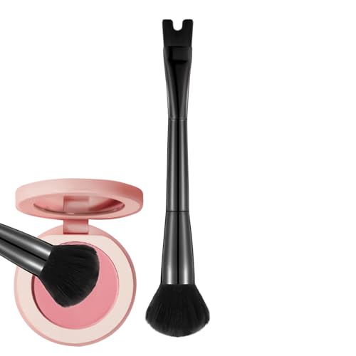 Xvilmaun Pinceles de Maquillaje para Contornear, Brocha Colorete 2 En 1 Para Mejillas, Herramienta Cosmética Doble Extremo Forma U para Definir Contornos Nariz y Pómulos