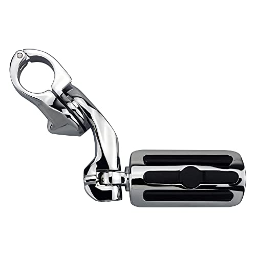 FOVPLUE 1.25\" Highway pegs,Motorcycle Long Angled Adjustable Highway Footpegs for Harley Davidson Touring Road King Street Glide Electra Glide Softail Sportster with 1 1/4\" Bar Chrome