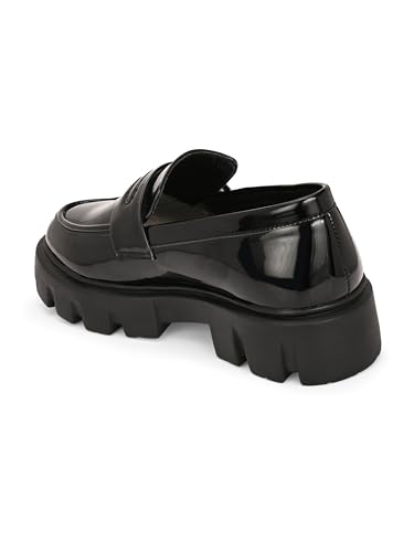 Image of Leo Chunky Sole Black Patent Loafers Shoes for Casual /Formal Hybrid Purpose