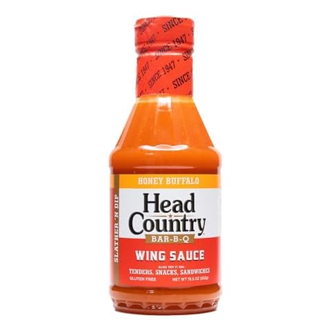 Head Country Bar-B-Q Honey Buffalo Wing Sauce | Slather, Dip or Snack | Pitmaster Style Buffalo Sauce, 19.5 oz, Pack of 1 Cover