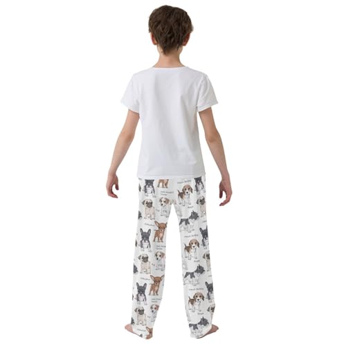 Jack Russell Terrier Boys Long Pants Soft Trousers Elastic Waist Kids Lounge Bottoms with Pockets S-XL3