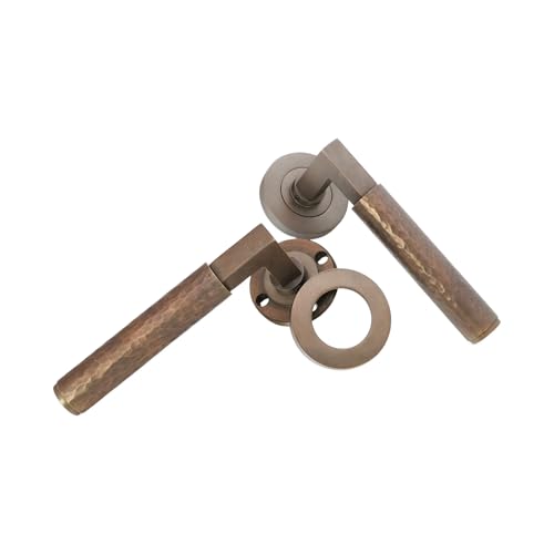 Poignée de porte à levier martelée Infinity Decor mat antique pour intérieur et extérieur - 8