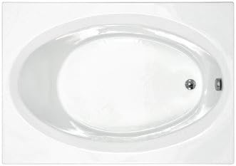 4260V Bermuda 59" x 23" Rectangular Bathtub Finish: White, Trim Finish: Polished Chrome, Drain Location: Right