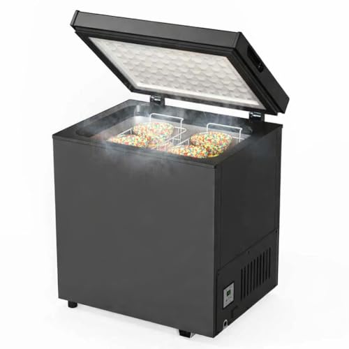 Image of Northair Chest Freezer Low temperature quick freeze 14℉ to -40℉ Compact Freezer - 2 Removable Baskets (Black, 1.8 Cubic Feet)