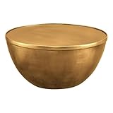 Modway Viora Metal Storage Coffee Table in Burnished Brass - 32 Inch Round Drum Table with Storage