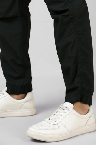 Image of Allen Solly Men's Regular Mid‑Rise Casual Pants | Cotton‑Blend Fabric | Solid Parachute Pants | Stylish & Comfortable Fit